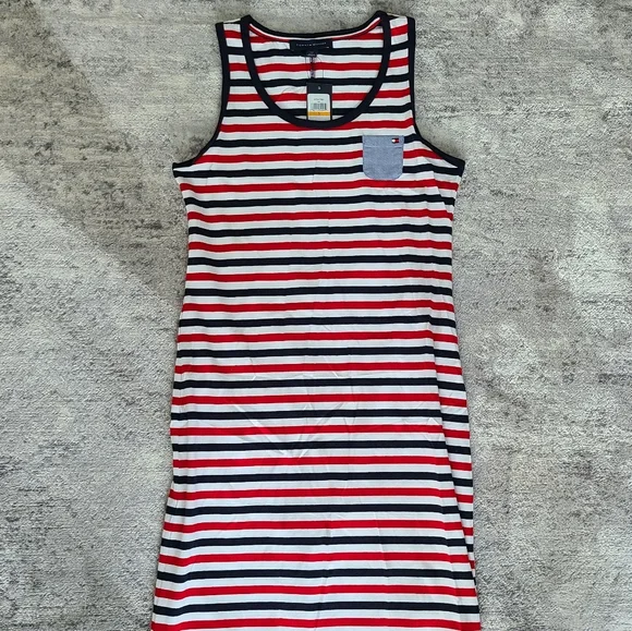 Tommy Hilfiger Striped Jersey Maxi Dress Size S - Picture 2 of 8
